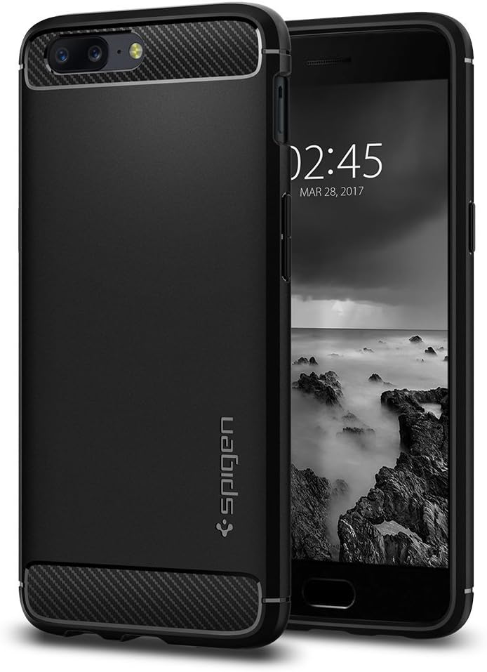 Spigen Rugged Armor Designed for OnePlus 5 Case (2017) - Black