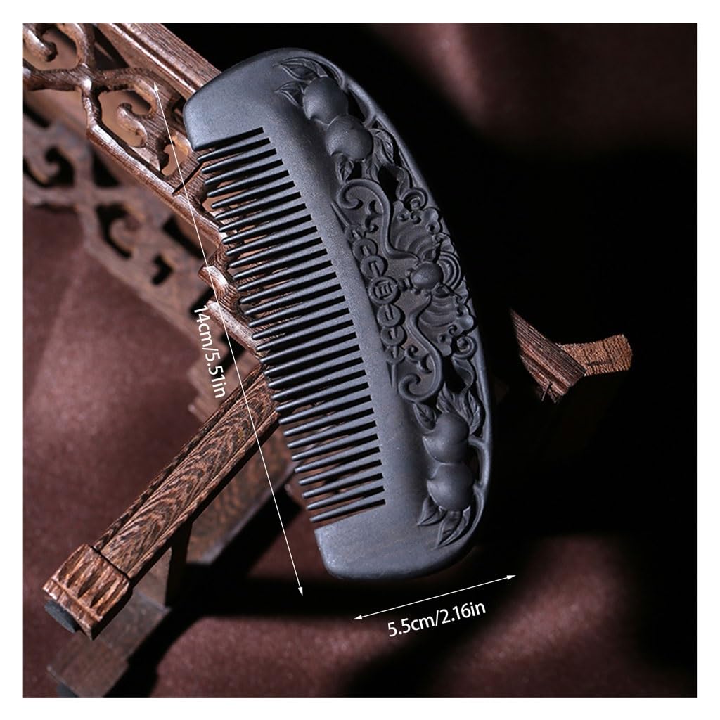 Pettine da Barbiere Pettine for Barba da Uomo da 5 Pollici Pettine for Capelli Lunghi in Legno Pettine for Doccia da Bagno Nero Adatto a Tutti i Tipi di Capelli Pettine per Capelli da Viaggio