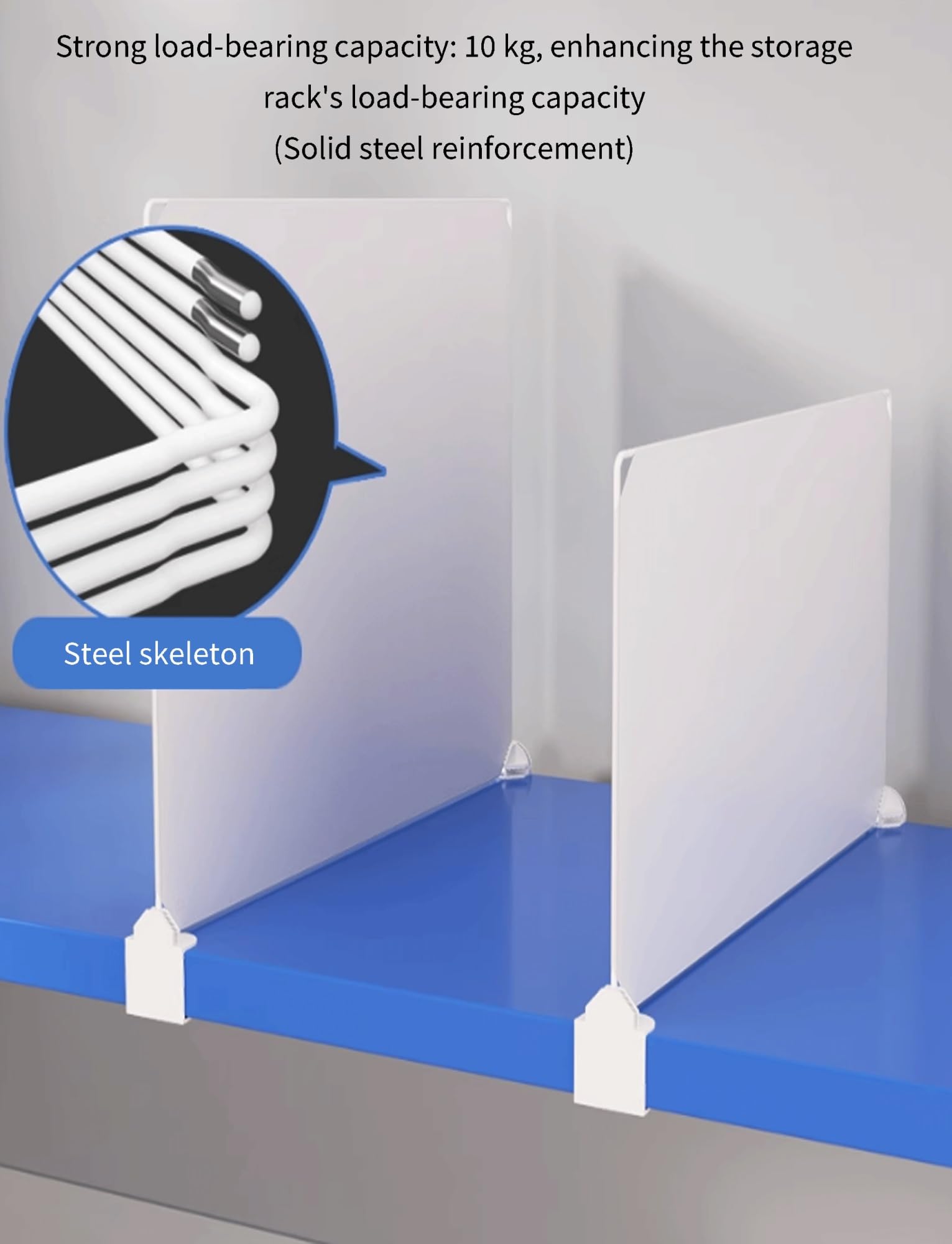 Paquete de 5 separadores de estantes ajustables para armario, separador transparente de armario, soluciones de almacenamiento, ideal para armarios y estanterías (17.6 x 15.6 pulgadas)