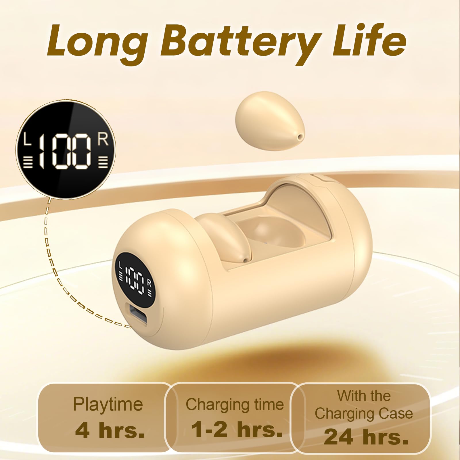 Auriculares invisibles pequeños y discretos ocultos para el trabajo, mini auriculares inalámbricos Bluetooth para orejas pequeñas, para dormir de lado, cómodos auriculares para mujeres que