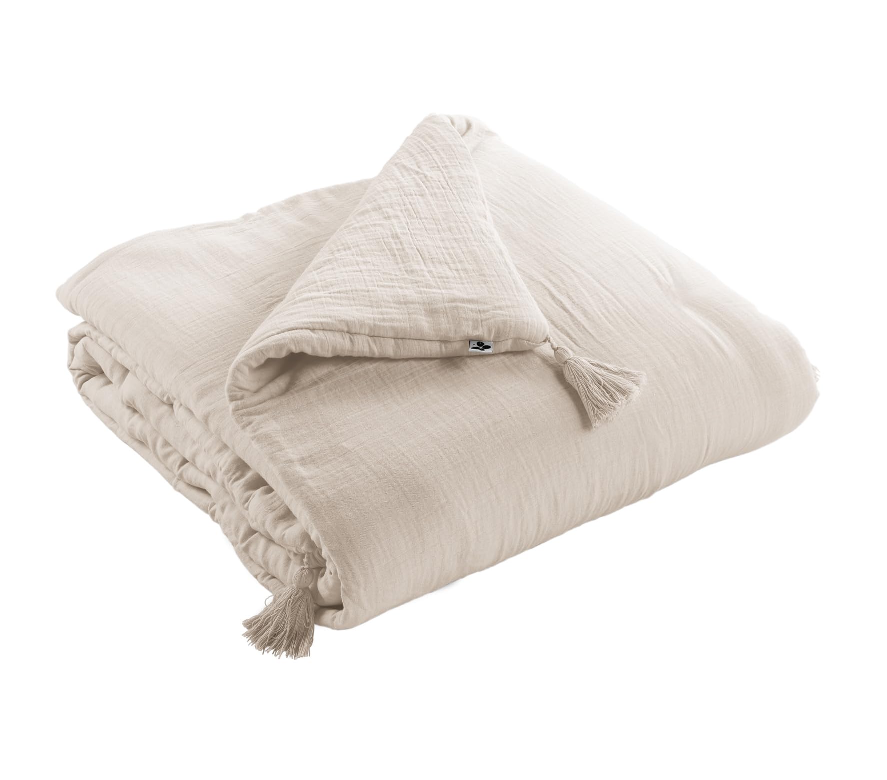 Bout de lit édredon Gaze de Coton 90 x 200 cm Gaia Coloris Pampa