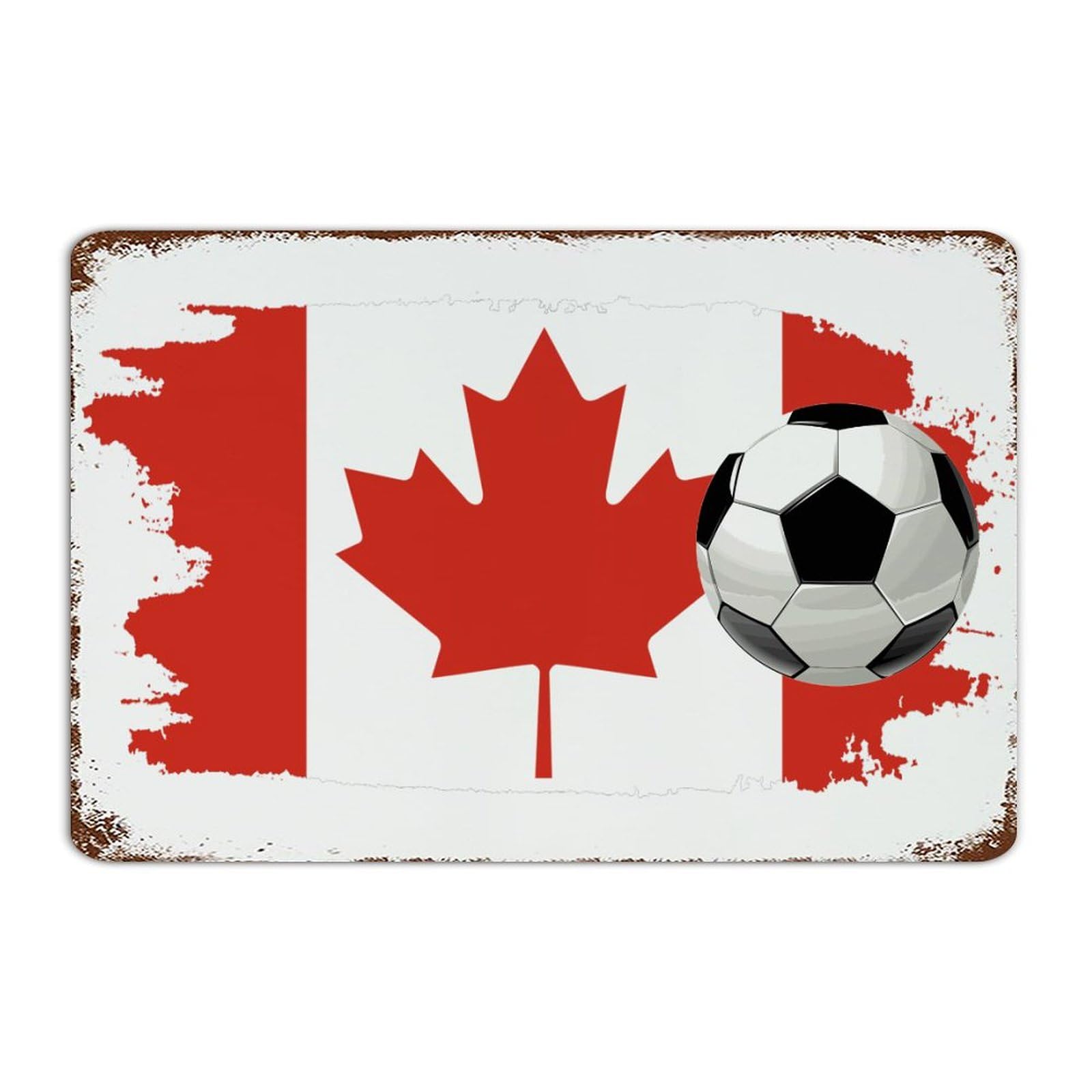 Plaque football canadien en métal rustique et aluminium pour décoration extérieure 30x30cm