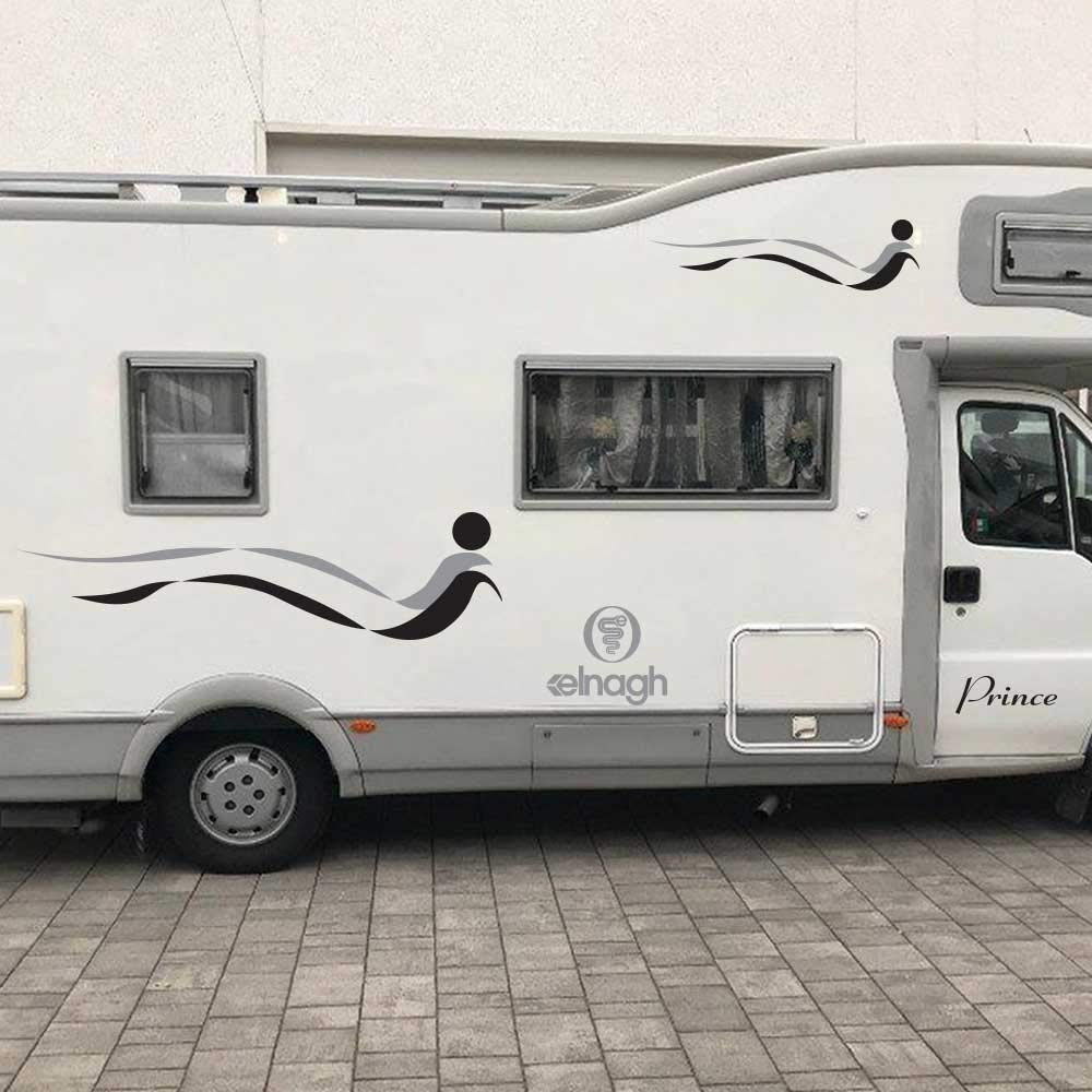 Adesivo Elnagh Prince per Camper in Vinile prespaziato - Kit 11 Adesivi componibili
