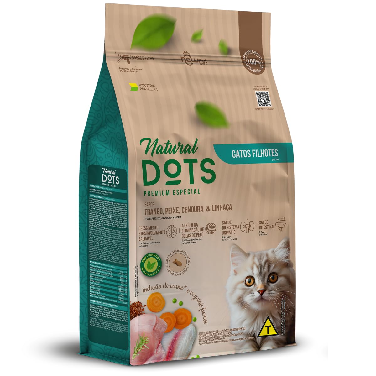 Ração Natural DOTS Filhotes Gatos 11kg - Economia e Qualidade