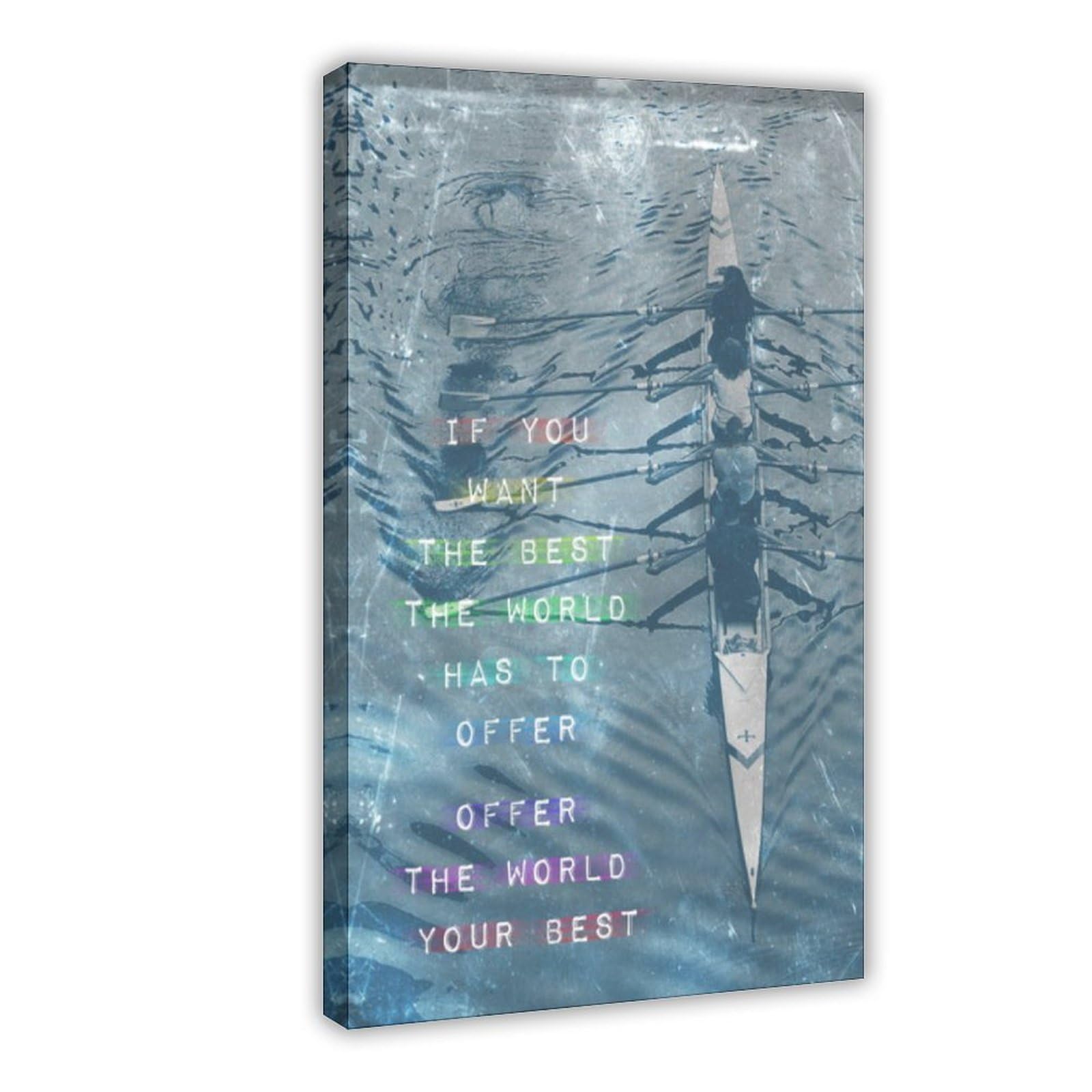 MRYCQ Rowing Motivational Poster Canvas Poster for Dorm Room Decor Gift