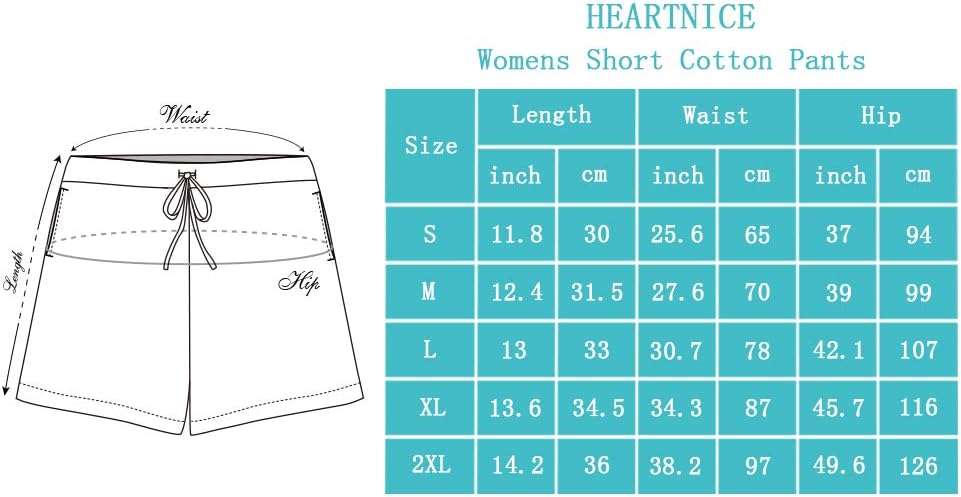 HEARTNICE Womens Cotton Pajama Shorts, Soft Sleep Shorts for Women Lightweight Lounge Pj Bottoms - Image 7