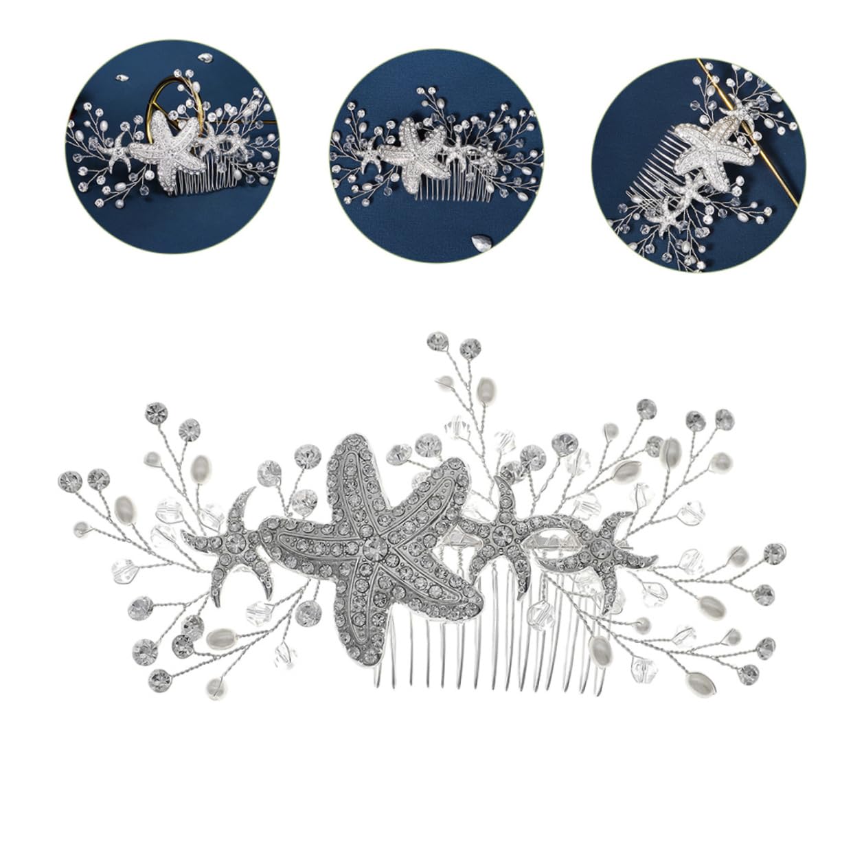 FOMIYES Lot de 3 Peignes à Cheveux Tendance en Strass pour Mariée Accessoire pour Enterrement de Vie de Jeune Fille de Jeune Fille