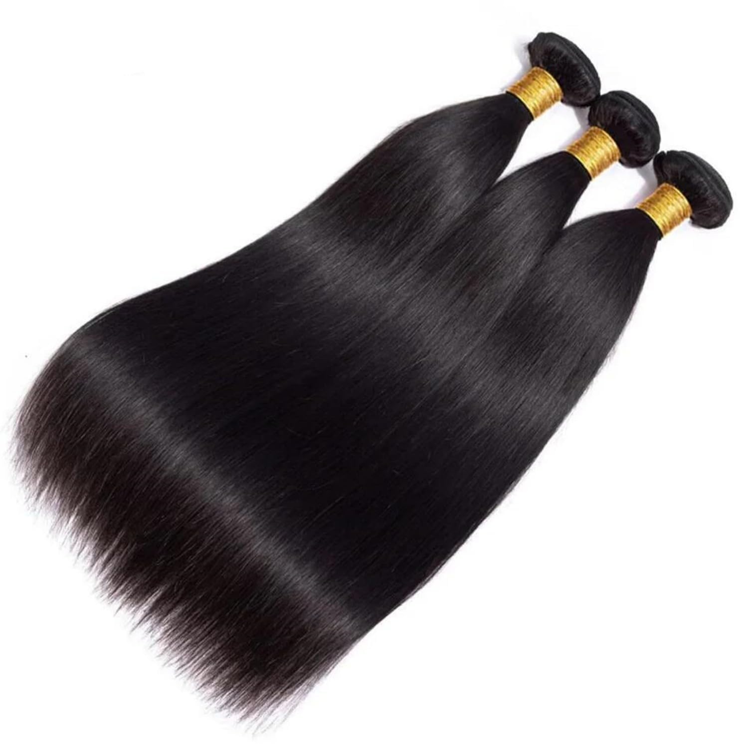 12A Human Hair Bundles 10 12 14 Inch Straight 3 Bundles Human Hair 100% Unprocessed Brazilian Remy Virgin Hair Extensions Natural Black - Image 4
