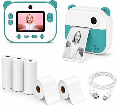 myFirst Insta Wi - Instant Print Camera for Kids, 12MP Photo 1080P Video, Gift for Boys Girls 4-12, microSD Card, Thermal Printing WiFi Version, Teal