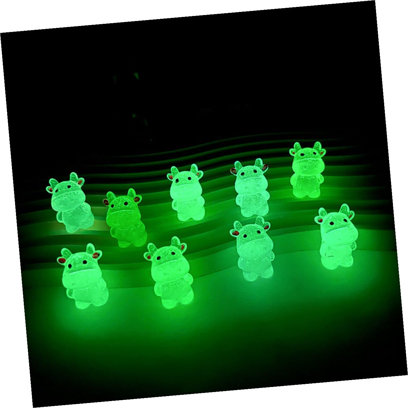 ibasenice 50 Pièces Figurines Miniatures de Vache en Résine Lumineuse