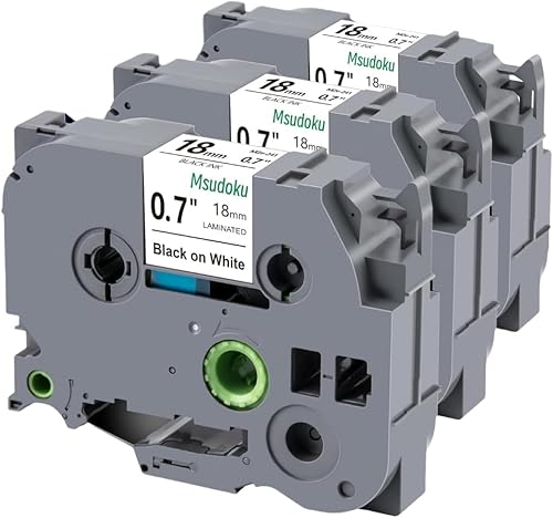 Vista 32 de Paquete de 3 cintas Tze Tz de 0.47 pulgadas laminadas verde TZe-731 TZe731 TZe731 compatibles con Brother P Touch Label Maker Tape para PT D200 D210