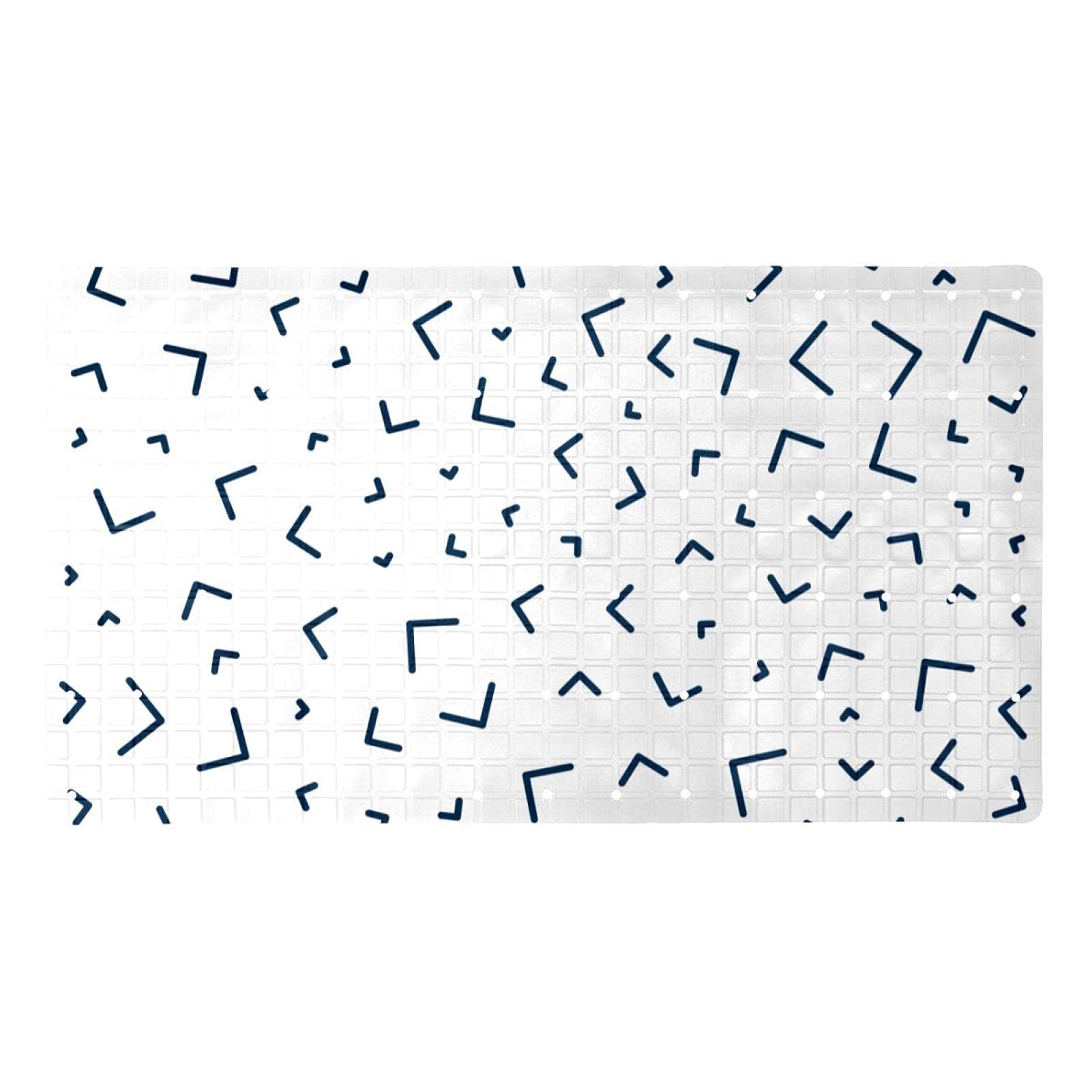 Tapis de bain antidérapant Memphis rectangulaire noir en PVC avec ventouses de sécurité