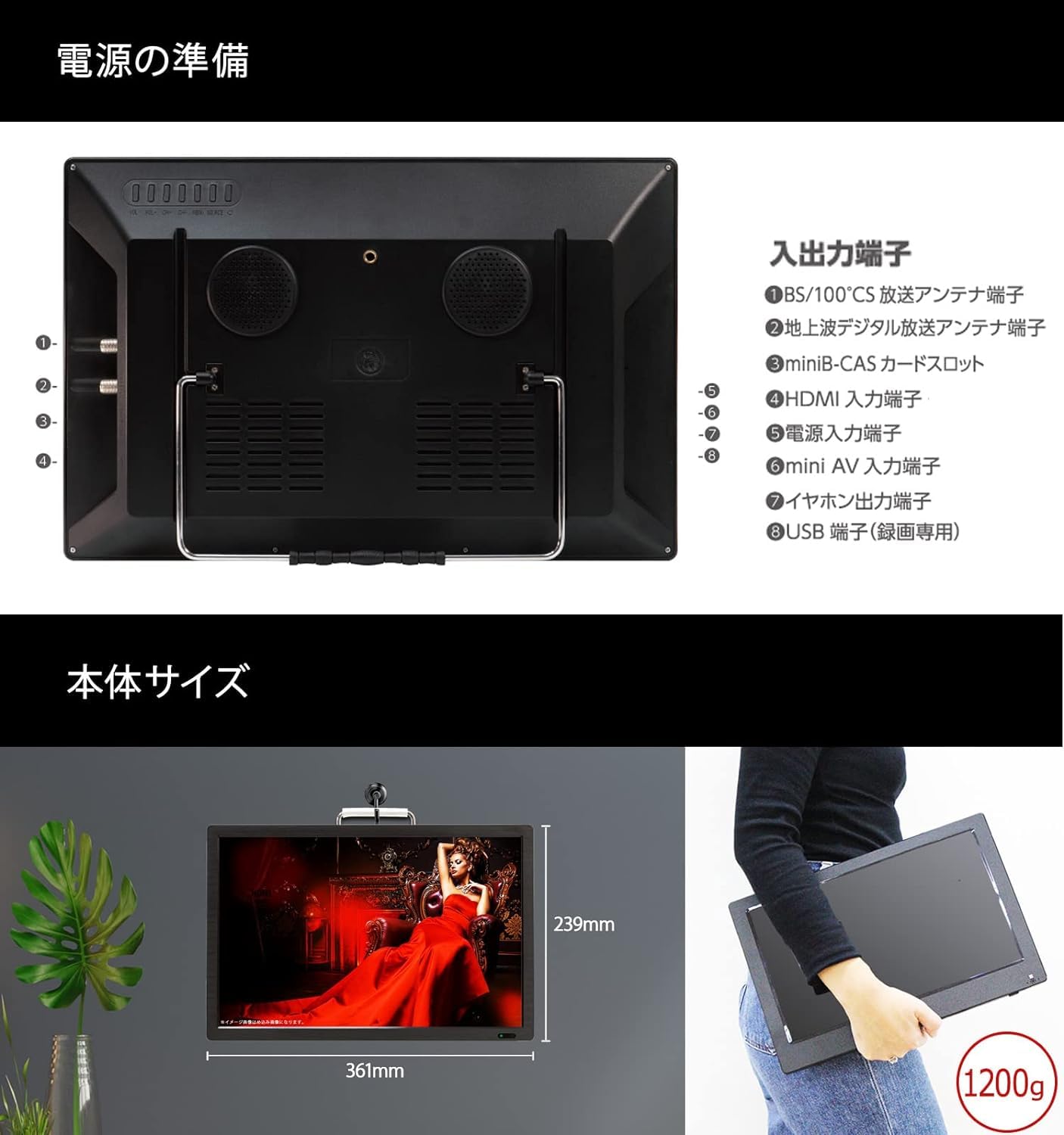 Amazon | [大阪Deco] 15.4インチ 地上・BS・110度CS HDD録画機能付き