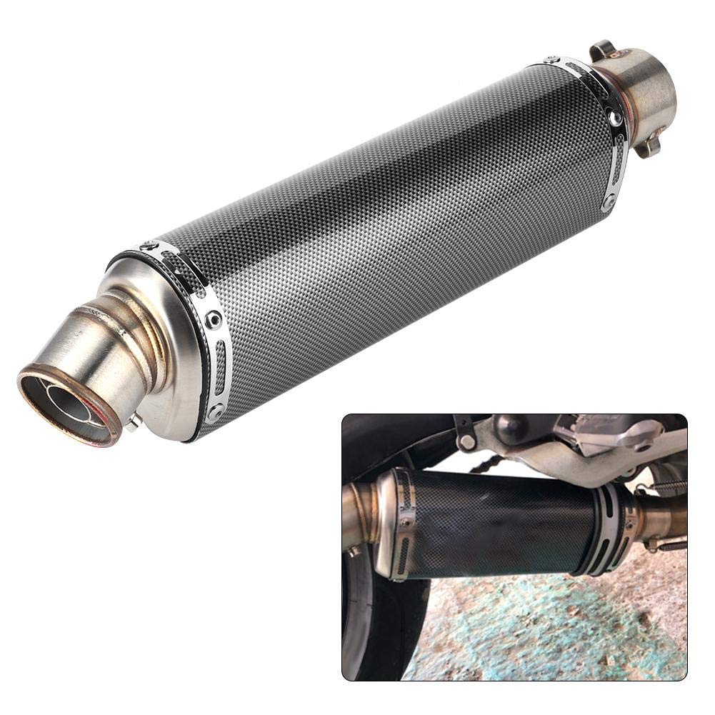 Tubo de escape, 51mm/2in Universal Moto Scooter Tubo de escape Textura de fibra de carbono apto para R3 R6 R15