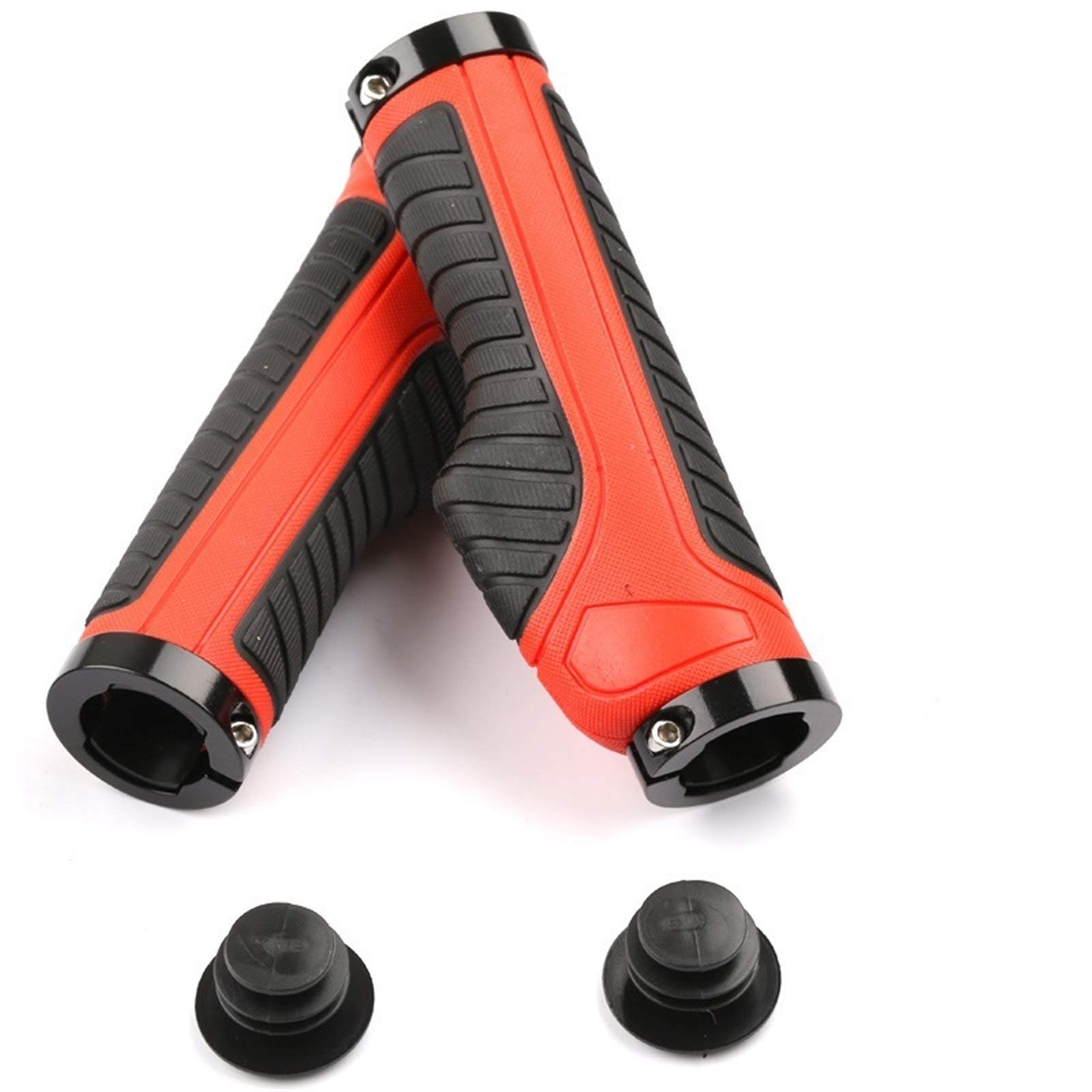 Poignée de vélo ergonomique rouge pour soulager la fatigue des mains lors de vos sorties VTT