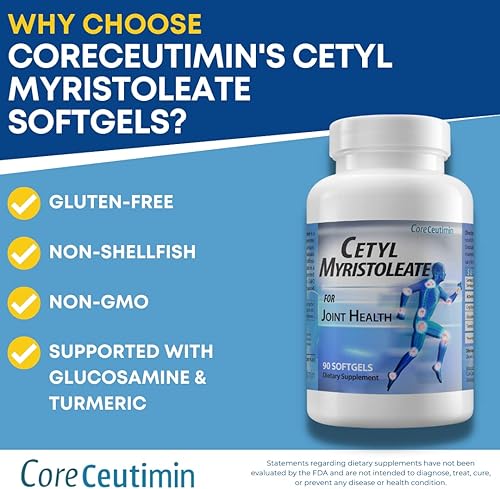 Miniatura 4 de Coreceutim - Geles blandos de miristoleato de cetilo con ácido graso Omega 5, ultra apoyo para aliviar las molestias y la rigidez articulares, con