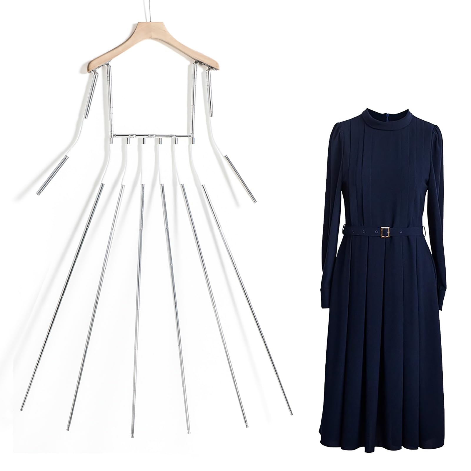 HCZKIUJY Mannequin Hanger Telescopic Hangers for Boutique Clothing With Six Poles, Mannequin Holder Full Body with Poseable Shape, Photoshoot Hanger for Online Selling