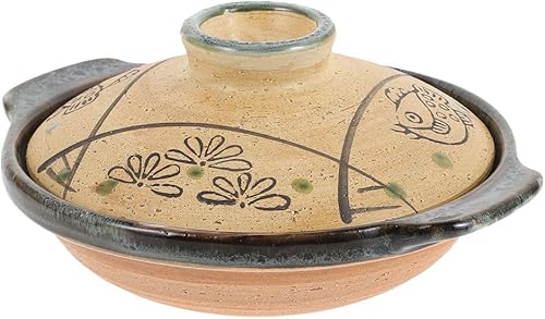 Miniatura 10 de Hemoton Cacerola Plato para hornear Cuenco de cocina coreano 7.1 in de cerámica Olla japonesa Sumi Kannyu Donabe Olla de arcilla Olla de porcelana