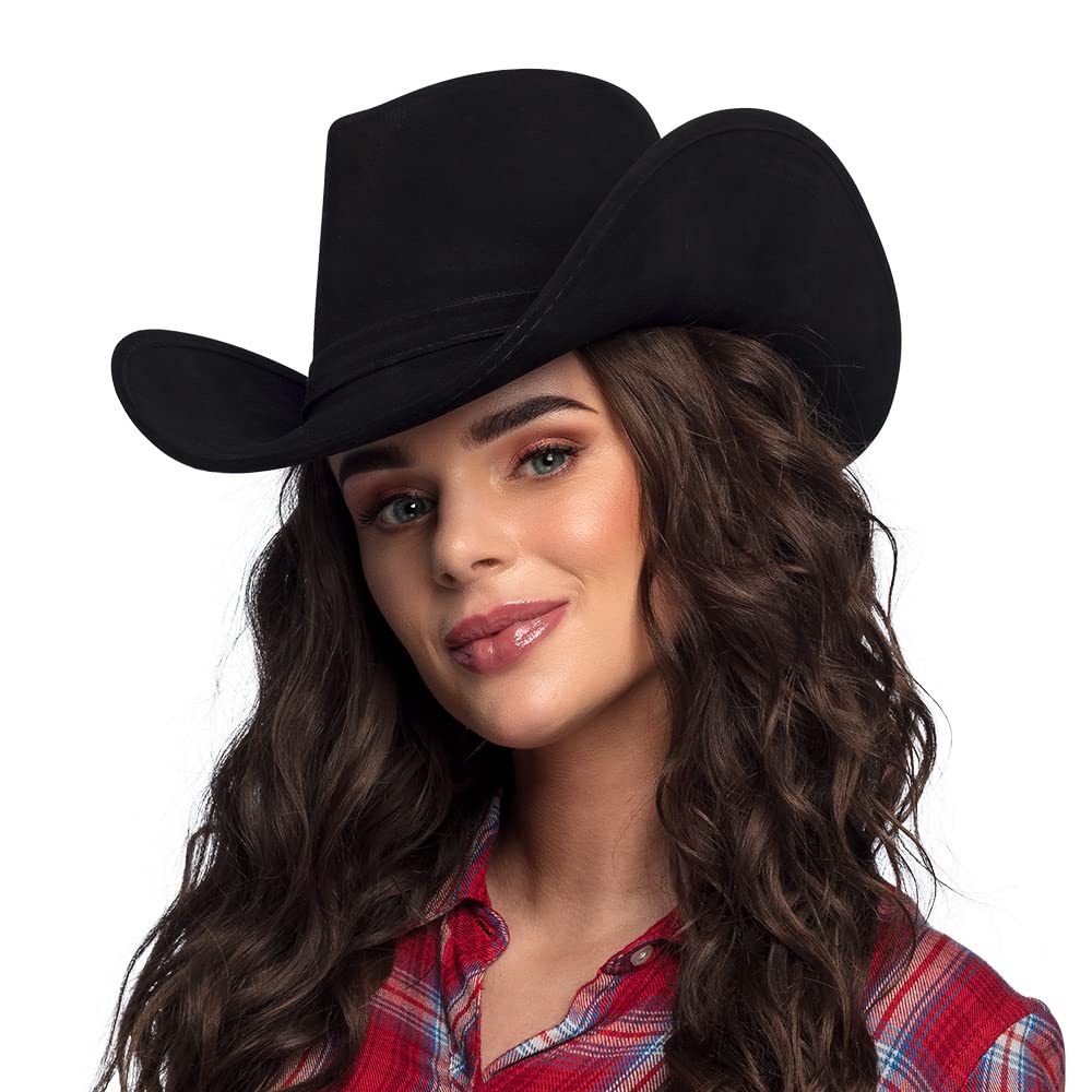 Boland Wyoming Hat, piel sintética, sombrero de vaquero, salvaje oeste, guardabosques, disfraces, carnaval, fiesta temática