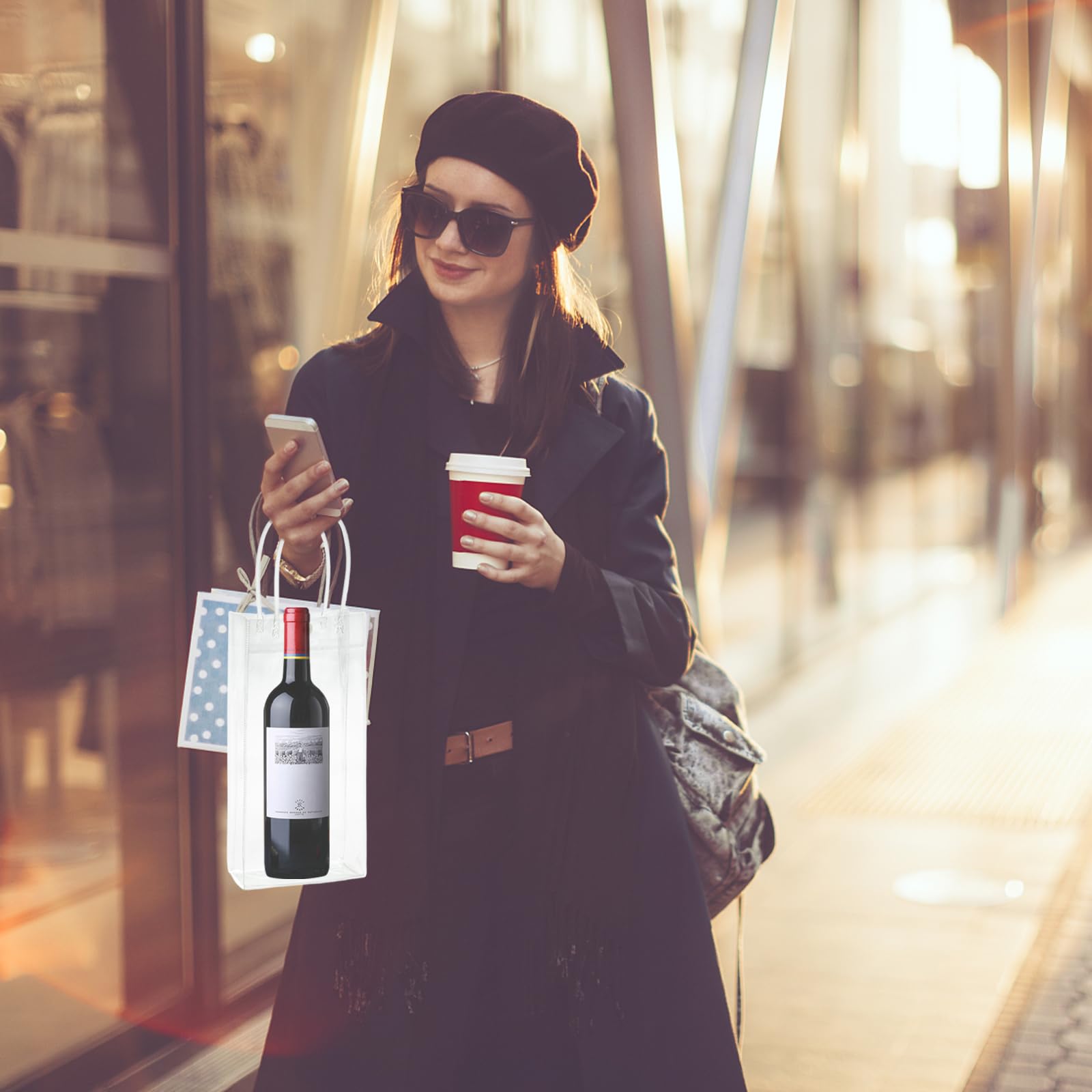 Refroidisseur De Bouteille Portable En PVC Extérieur, Isotherme Pour Bouteilles Avec Poignée