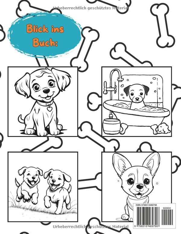 Süße Hundewelpen zum Ausmalen: Ein Ausmalbuch für Hundefans ab 3