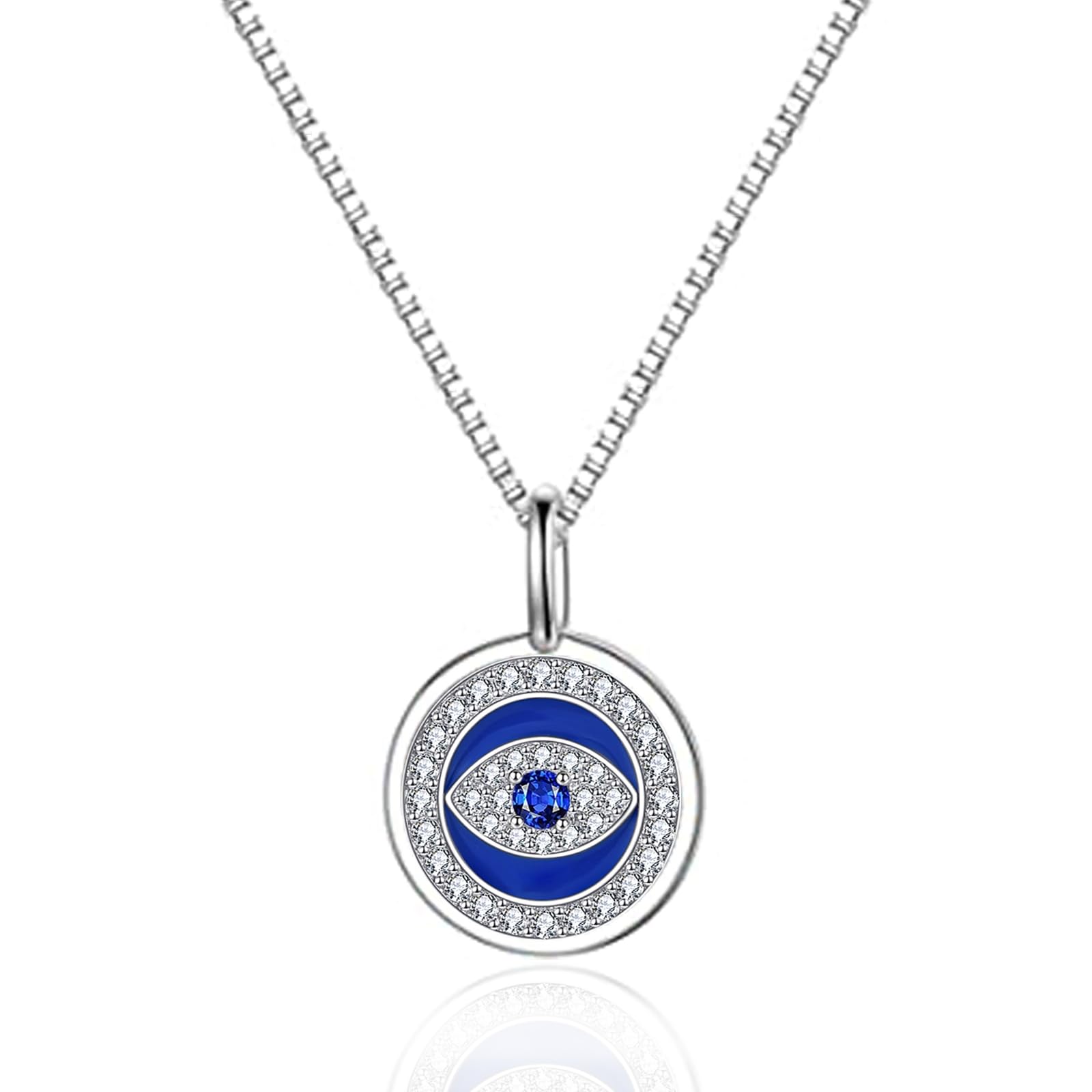 Hamsa ręcznie wisiorek naszyjnik złe oko dla kobiet 925 Sterling Silver Chakra biżuteria złego oka na prezent