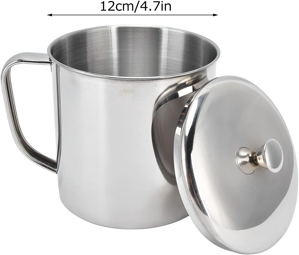 Stainless Steel Mug with Handle, Stainless Steel Cup with Lid and Handle Portable Shatterproof Water Cup Coffee Milk Drinking Mug (Large)