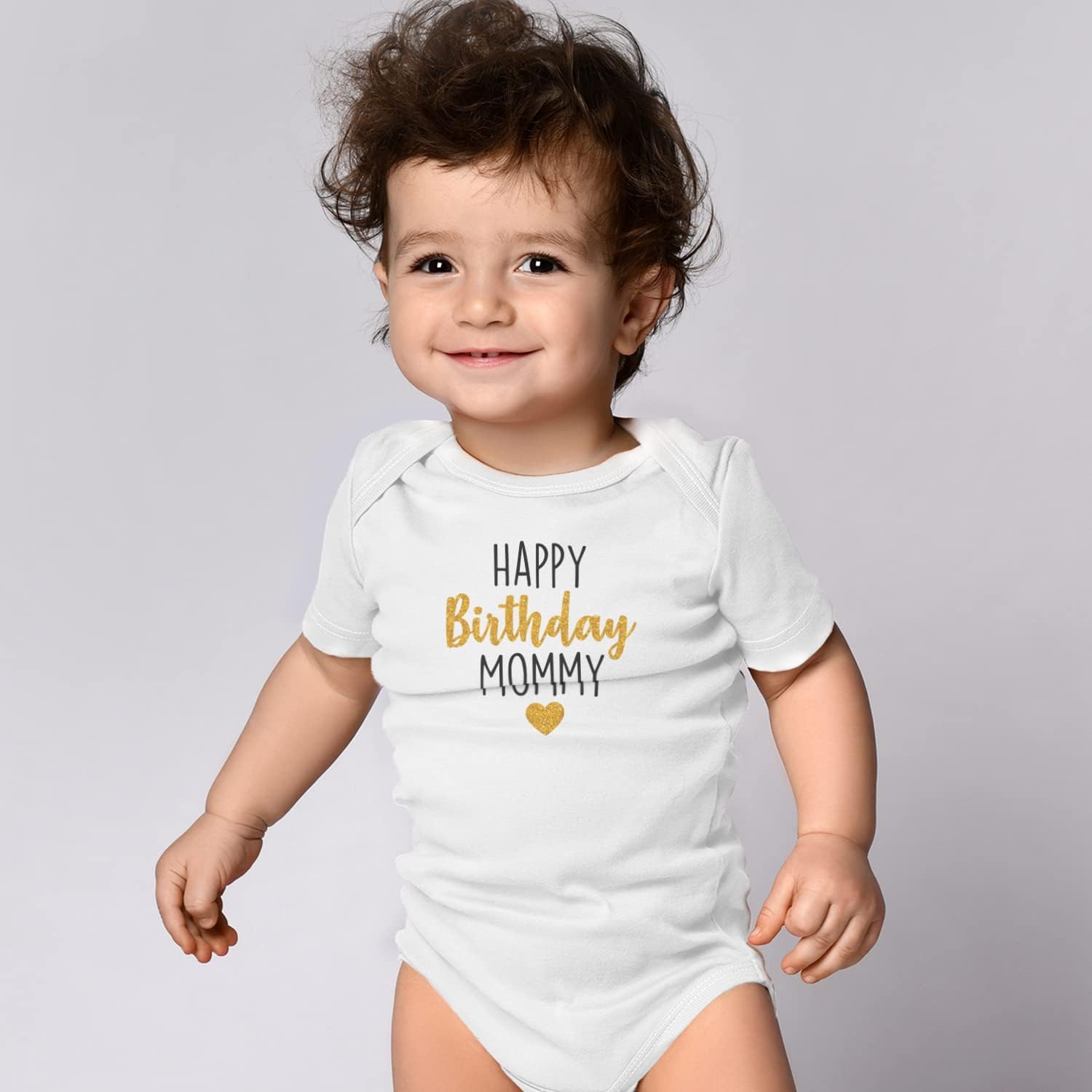 Printique Organic GOTS Certified Baby Onesie Unisex Bodysuit 0-18 months - Happy Birthday | Present Gift - Image 4