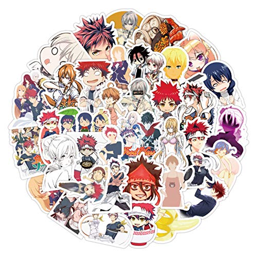 50PCS Anime Food Wars！Shokugeki no Soma Stickers,Popular Classic Anime Stickers for Laptop Water Bottles Phone Case Notebook Decal (Food Wars！Shokugeki no Soma)