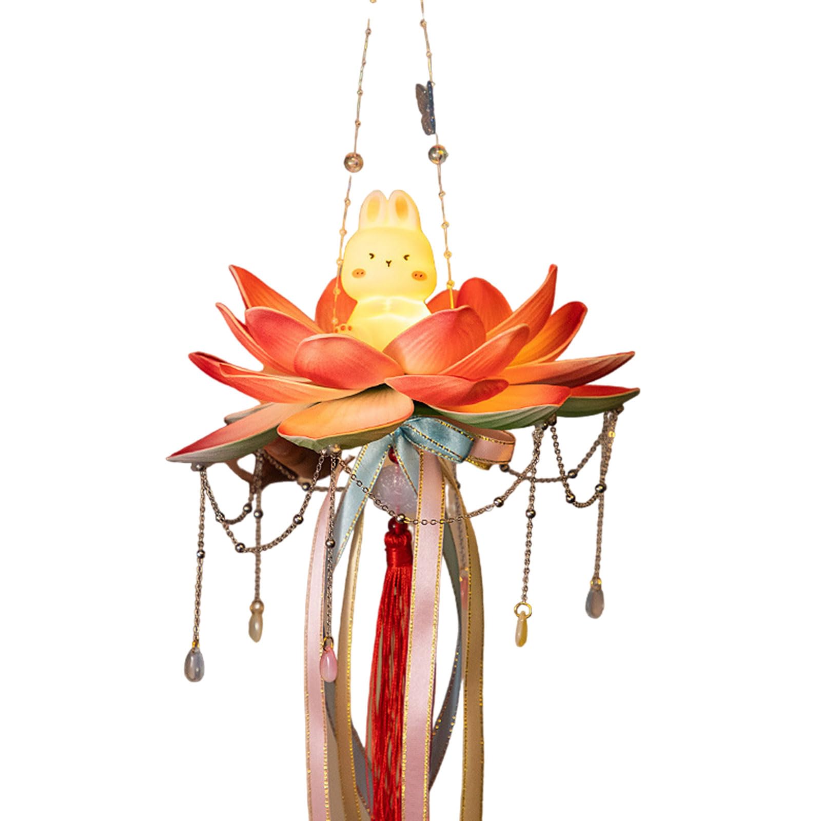 Buxuaaaa Flower and Rabbits Light Decorative Rabbits and Flower Autumn Light Charm for Indoor Outdoors Use Celebration