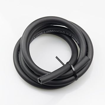 Black -4 AN NBR Push on Hose Fuel Line Compatible with Fuel System, E85, E10, Oils, Ethanol, Lubricants and Coolant (5 feet, AN4, 1/4 ID)