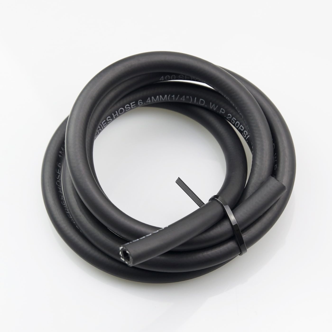 Tuyau de carburant à poussoir noir - 4 AN NBR compatible avec système de carburant, E85, E10, huiles, éthanol, lubrifiants et liquide de refroidissement (1,5 m, AN4, ID 1/4)