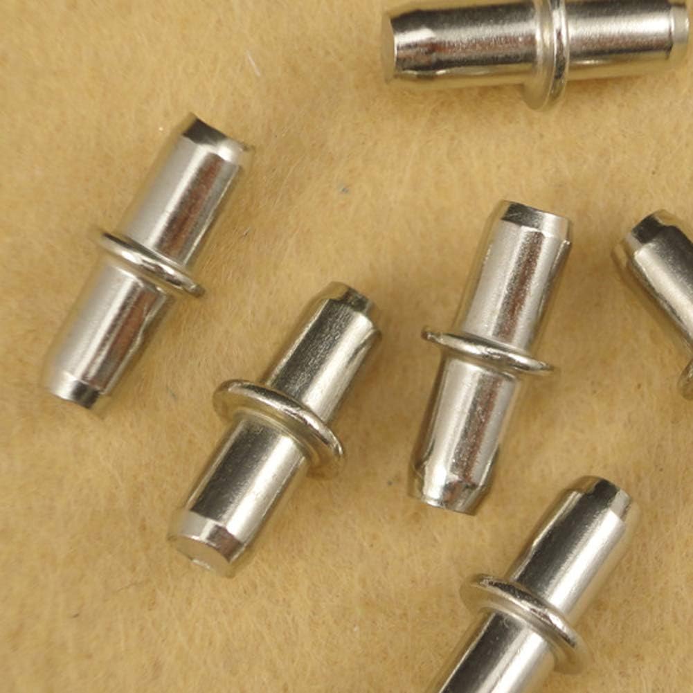60 Pieces 5mm x 19mm I Shape Shelf Pins Cabinet Furniture Shelf Support Pegs Nickel Shelf Support Divided Pin Hardware Heavy Duty Shelf Support Pins