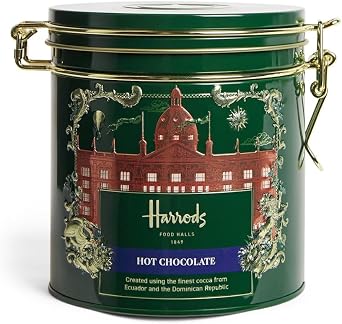 Harrods Hot Chocolate, Premium Cocoa from Ecuador and Dominican Republic, 250g Tin