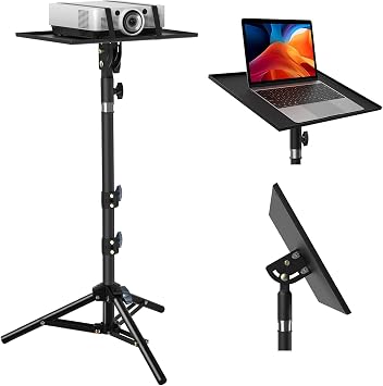2025 Upgraded Projector Tripod Stand Adjustable Height 23.5 to 45 inch Laptop Tripod Stand Portable Multifunctional DJ Rack Floor Stand for Office Home Outdoor Movies Computer Book DJ Equipment