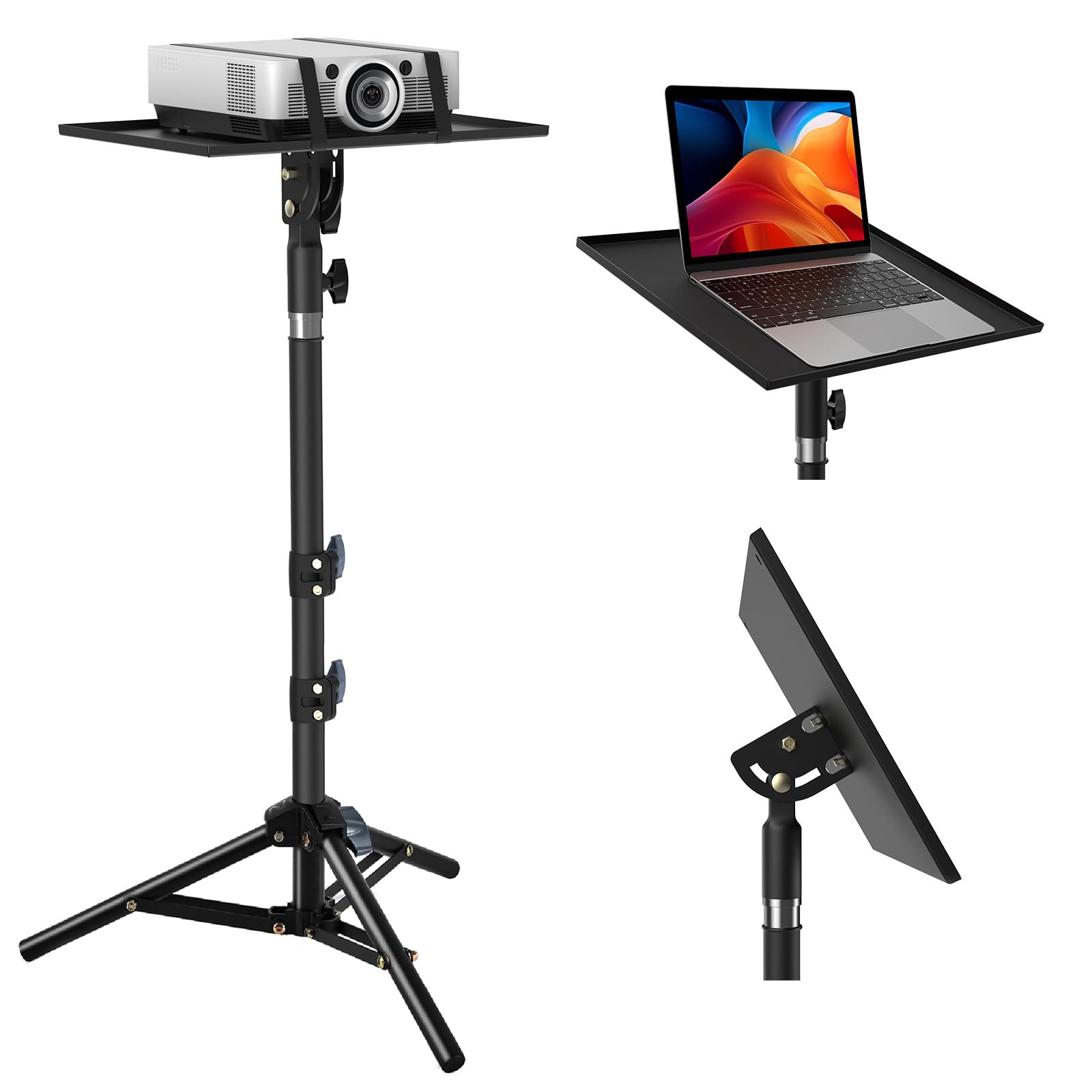2025 Upgraded Projector Tripod Stand Adjustable: Height 23.5 to 45 inch Laptop Tripod Stand Portable Multifunctional DJ Rack Floor Stand for Office