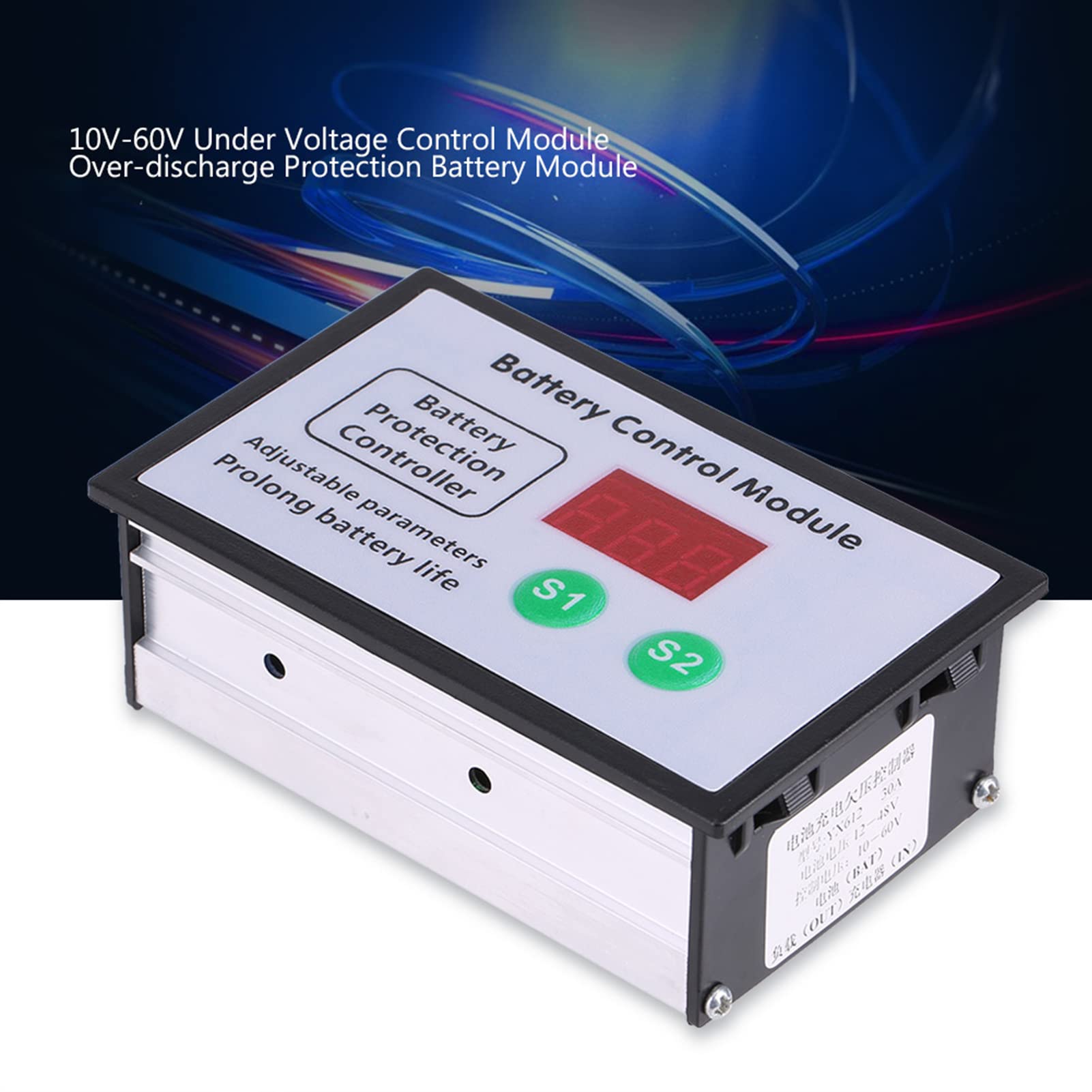 Respicefinem Low Voltage Cutoff 10v-60v 30a Under Voltage Control Module Over Discharge Protection Storage Battery Module Charger Voltage Shut Off