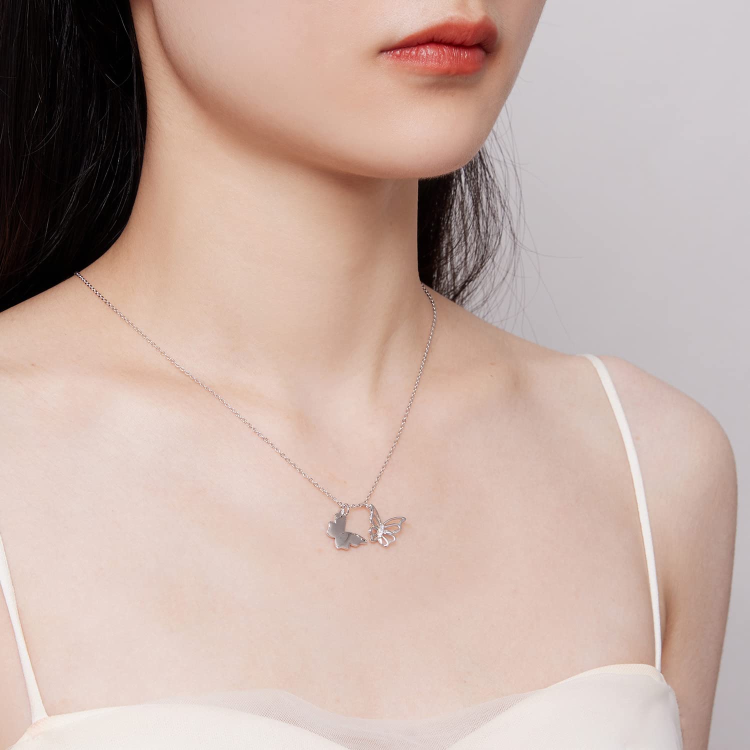 Generic Łzy Motyl Biżuteria damska 925 Sterling Silver Motyle Naszyjnik z kamieniem urodzeniowym Kolczyki Pierścionki