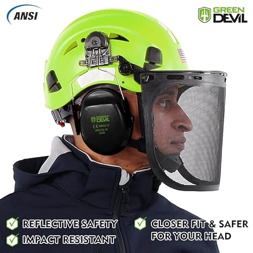 Forestry Safety Helmet Chainsaw Helmet with Mesh Face Shield and Ear Muffs 3 in 1 Forestry Hard Hat