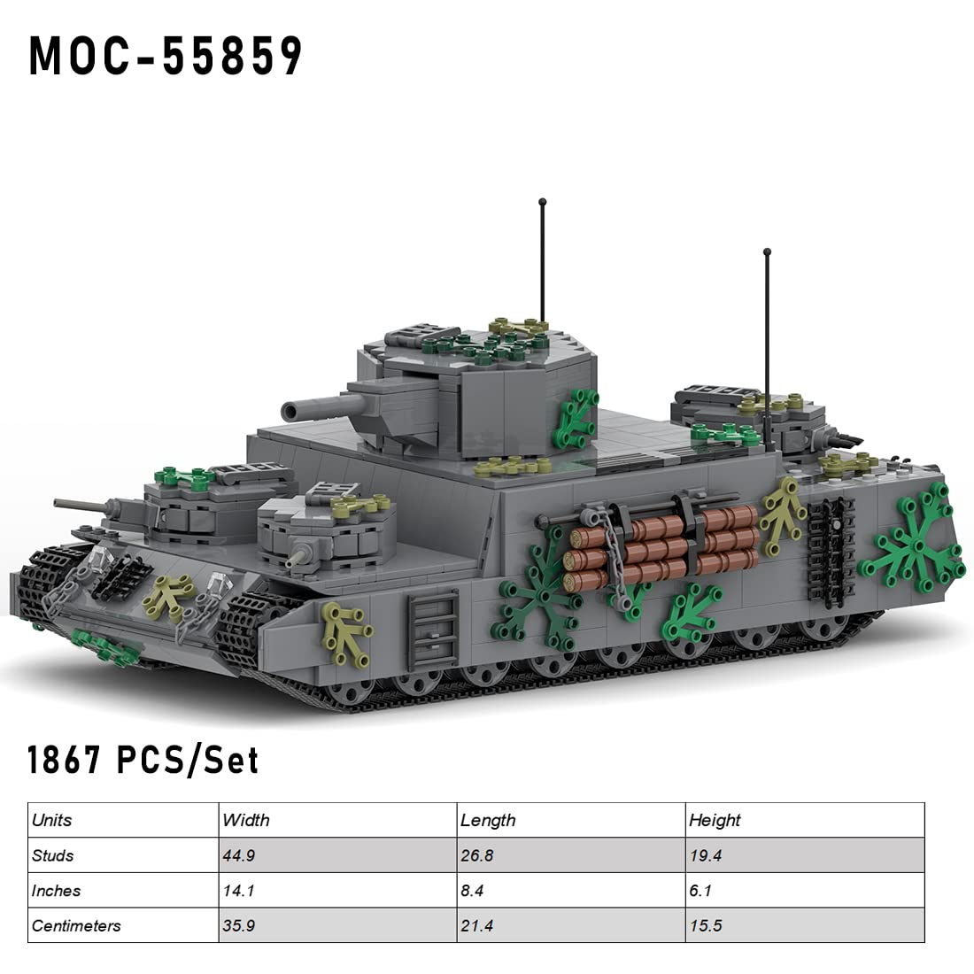 WangSiwe Model Kit, Moc-55856 1/30 Type O-I Japanese Super Heavy