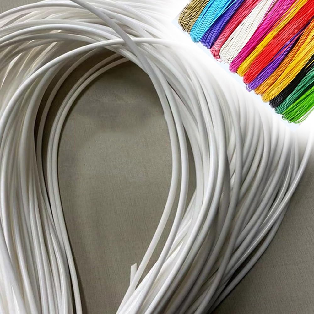 Ziusfac White Wicker Repair Material Round Synthetic Rattan Weaving Material Plastic Rattan Diy Wicker Repair Kit Pe Rattan Replacement Material 3Mm Rattan Repair Kit 230Ft(White)
