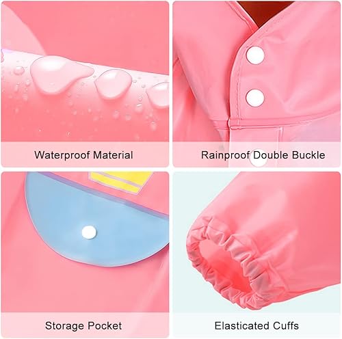 Miniatura 4 de Chubasqueros para niños, impermeable 3D, con dibujos animados, poncho para niñas y niños de 2 a 12 años