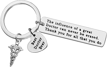 Xiahuyu Doctor Keychain Gift The Influence of A Great Doctor Can Never Be Erased Keychain Best Doctor Ever Gift Thank You Gift for Doctor Christmas Birthday Gift Appreciation Gifts for Doctor
