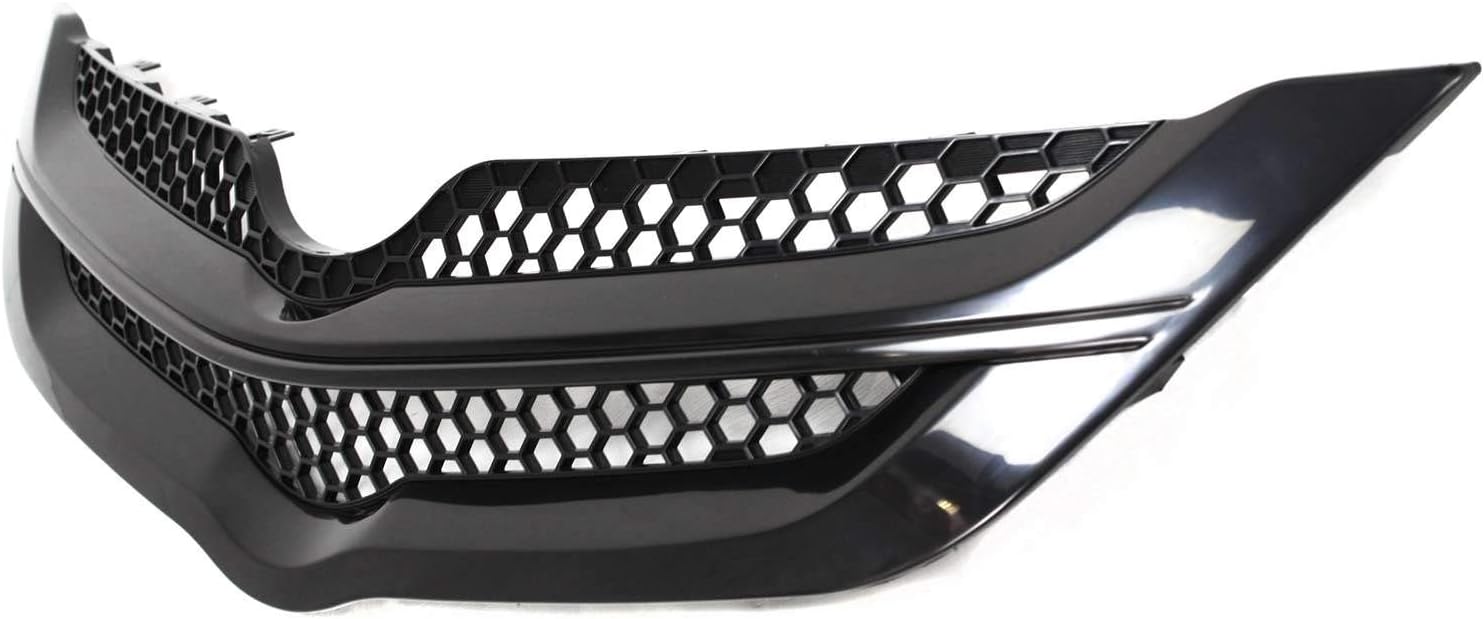 Evan-Fischer Grille Assembly Compatible with 2007-2008 Toyota Yaris Plastic Textured Black Shell and Insert Sedan
