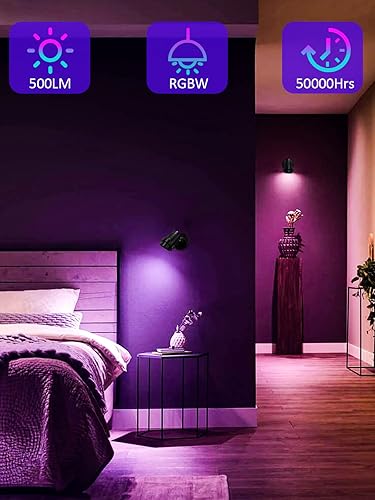 Miniatura 2 de Focos LED para interiores, 5 W RGBW Uplighting 16 luces que cambian de color para interiores con control remoto, foco interior de 120 V para