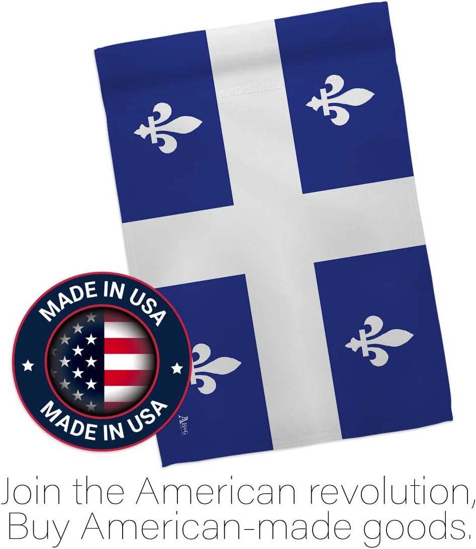 Quebec Garden Flag - Regional Canada Provinces Canadian Territories Region Country Particular Area - House Decoration Banner Small Yard Gift Double-Sided Made in USA 13 X 18.5