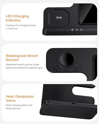 Miniatura 3 de Cargador inalámbrico para estación de carga Samsung, cargador de teléfono y reloj 3 en 1 para Galaxy S25 UltraS24S23Z Fold, Watch 8765, Galaxy Buds