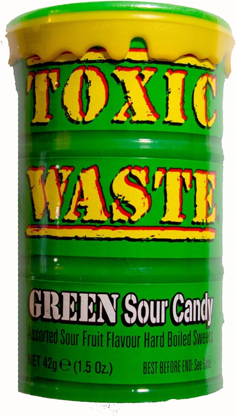 Toxic Waste Green Sour Candy Assortment Of Lime, Kiwi, Melon, Green Apple, And Green Pear Flavour Sour Hard Boiled Sweets 42Gm (Uk) (Imported) (B0CCL9BX1M) Amazon Price History, Amazon Price Tracker