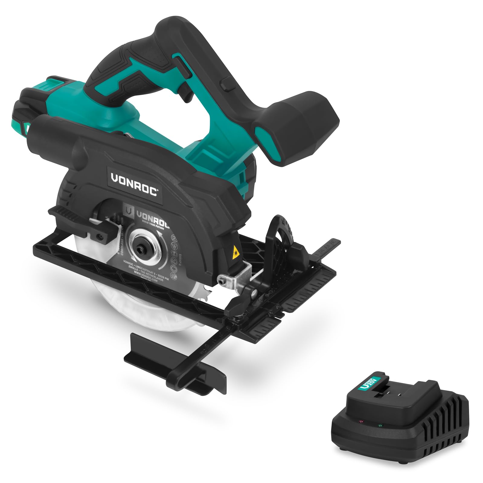 VONROC Sega Circolare a Batteria 20V incl. Batteria 2Ah e Caricatore