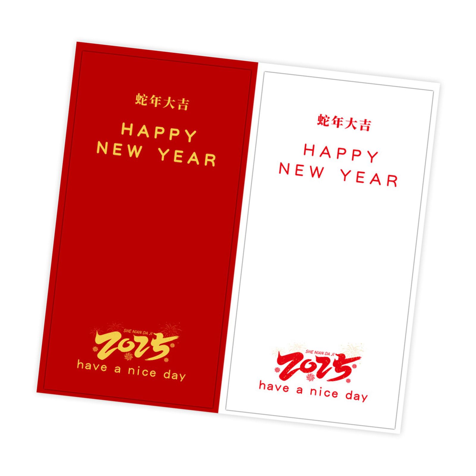 Jazuaiao 50Pcs Happy New Year Labels 2x4Inch Self-Adhesive Wrapping Labels Retangular Sealing Sticker for Packaging Box Sealing Paper Sticker